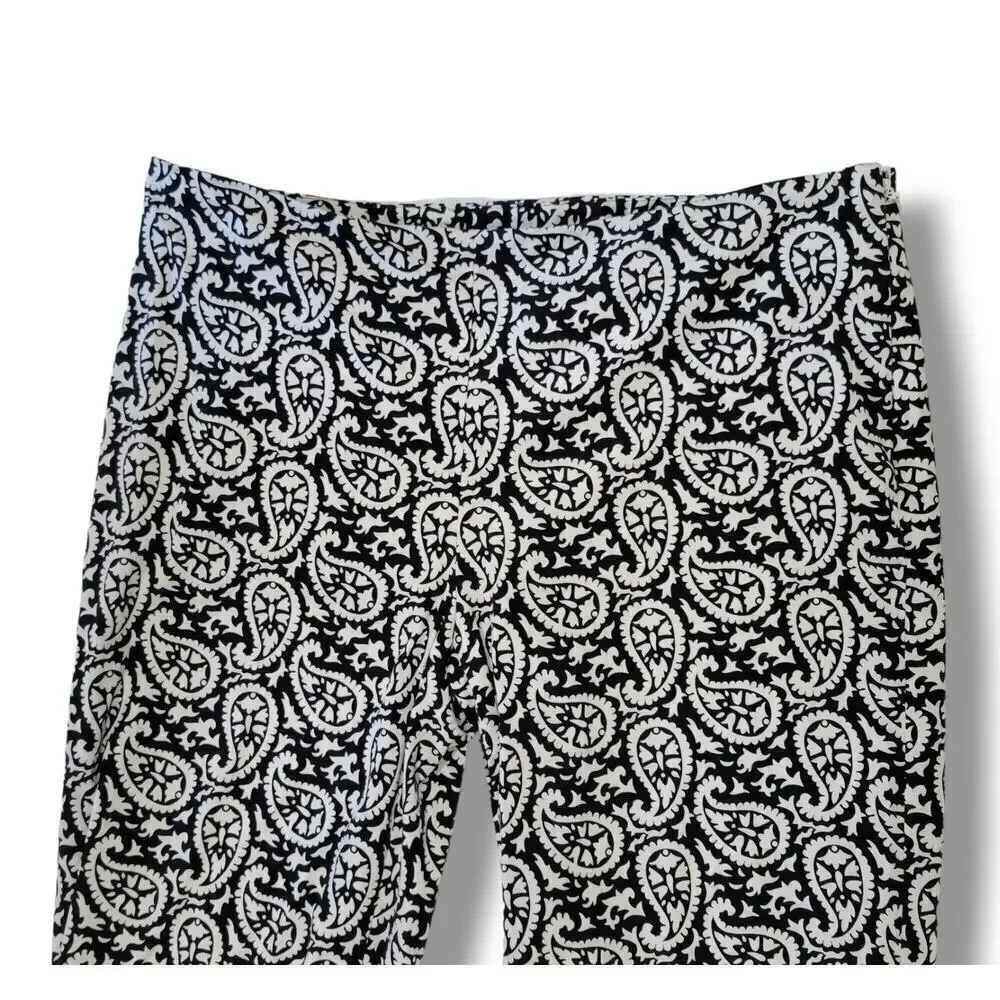 Michael Kors women's black & white paisley Capri pants - size 4